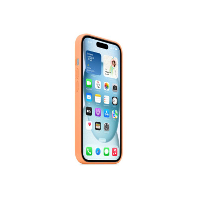   Луксозен силиконов гръб оригинален MT173ZM/A OFFICIAL Apple Silicone Case With MagSafe за Apple iPhone 15 Plus 6.7 оранжев/Orange Sorbet